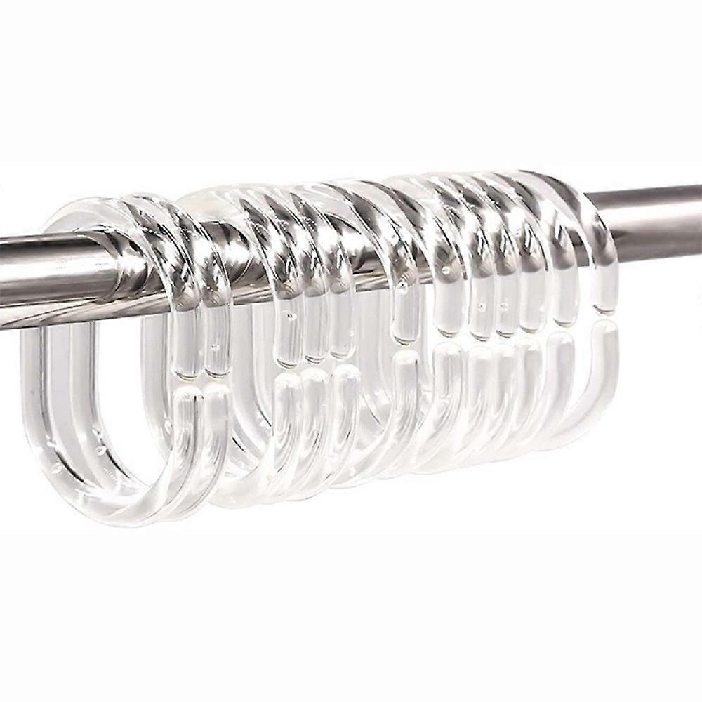 12 Pieces Transparent Curtain Ring, Plastic Shower Ring