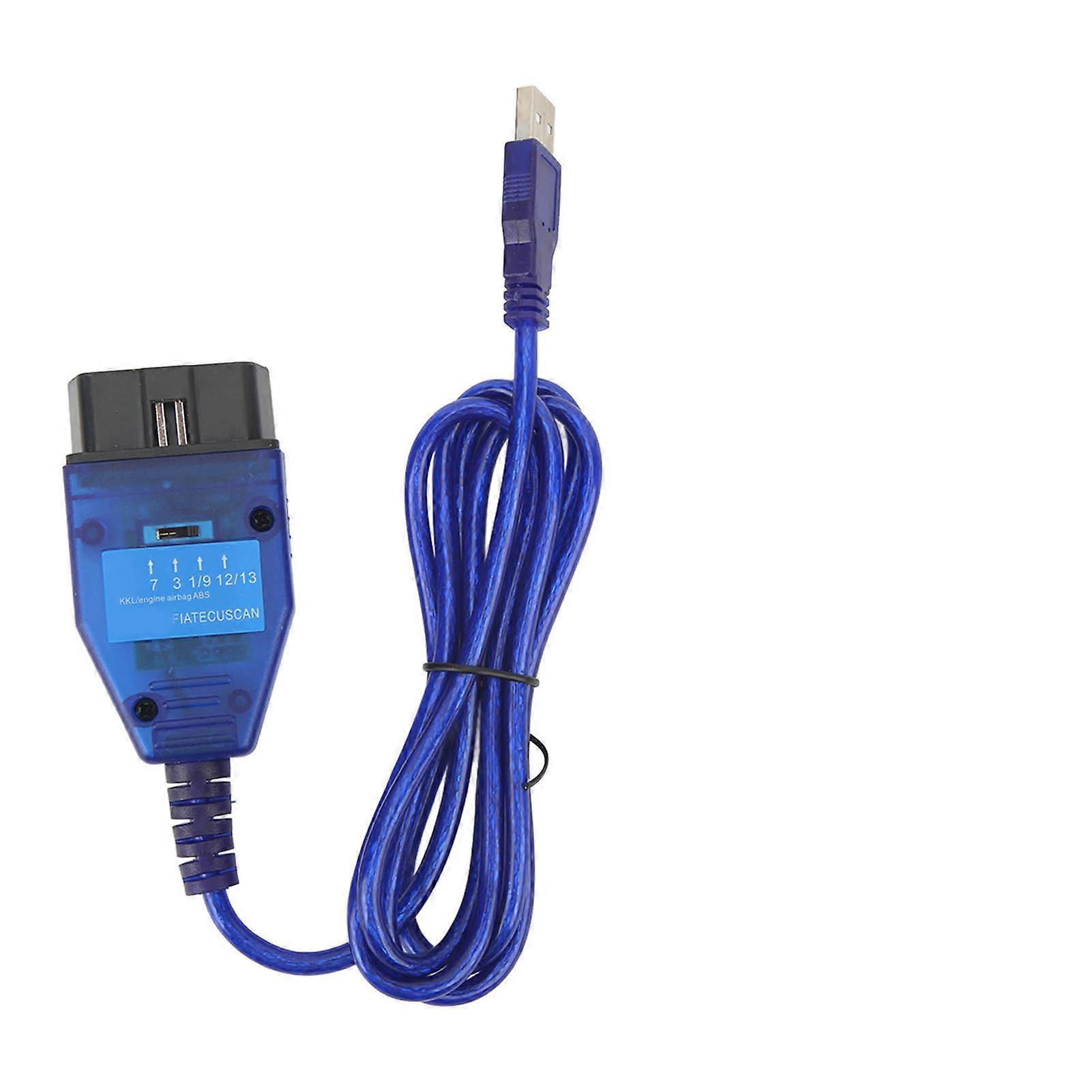 OBD2 Diagnostic Cable Ecu Scanner Tool Connector Adapter Cable with 4 Way Switch Replacement for Fiat ECU Scan E2U111