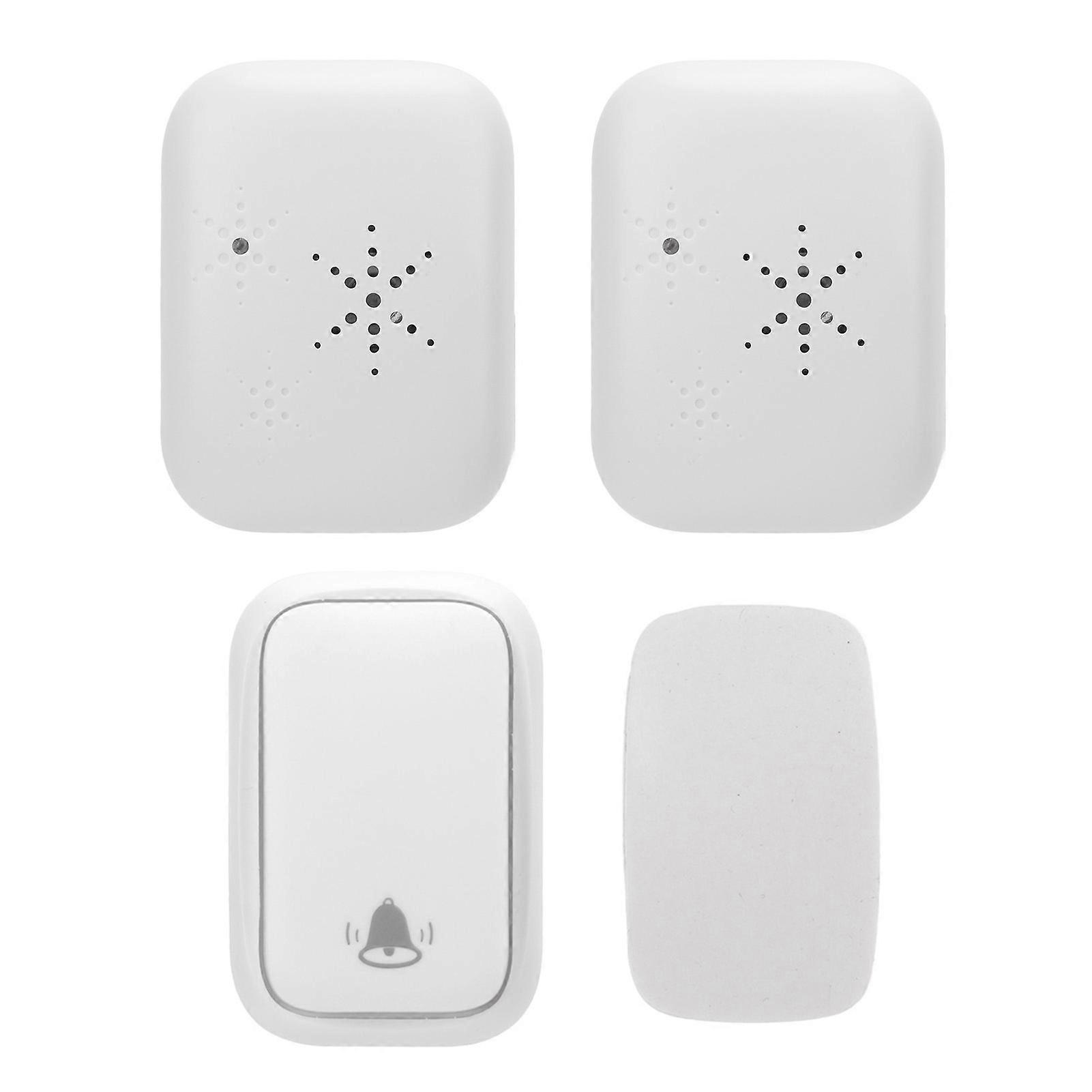 Self Generated Wireless Doorbell Set 38 Ringtones 4 Level Adjustable Volume Waterproof Long Range for Home Apartment US Plug