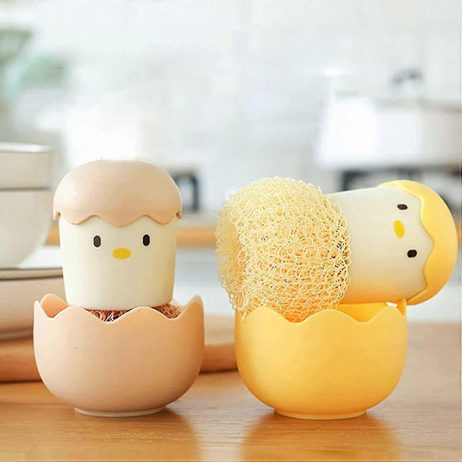 2pcs Cutlery Brush,ball Kitchen Scrub Brush, Removable Handle And Replaceable Brush Head