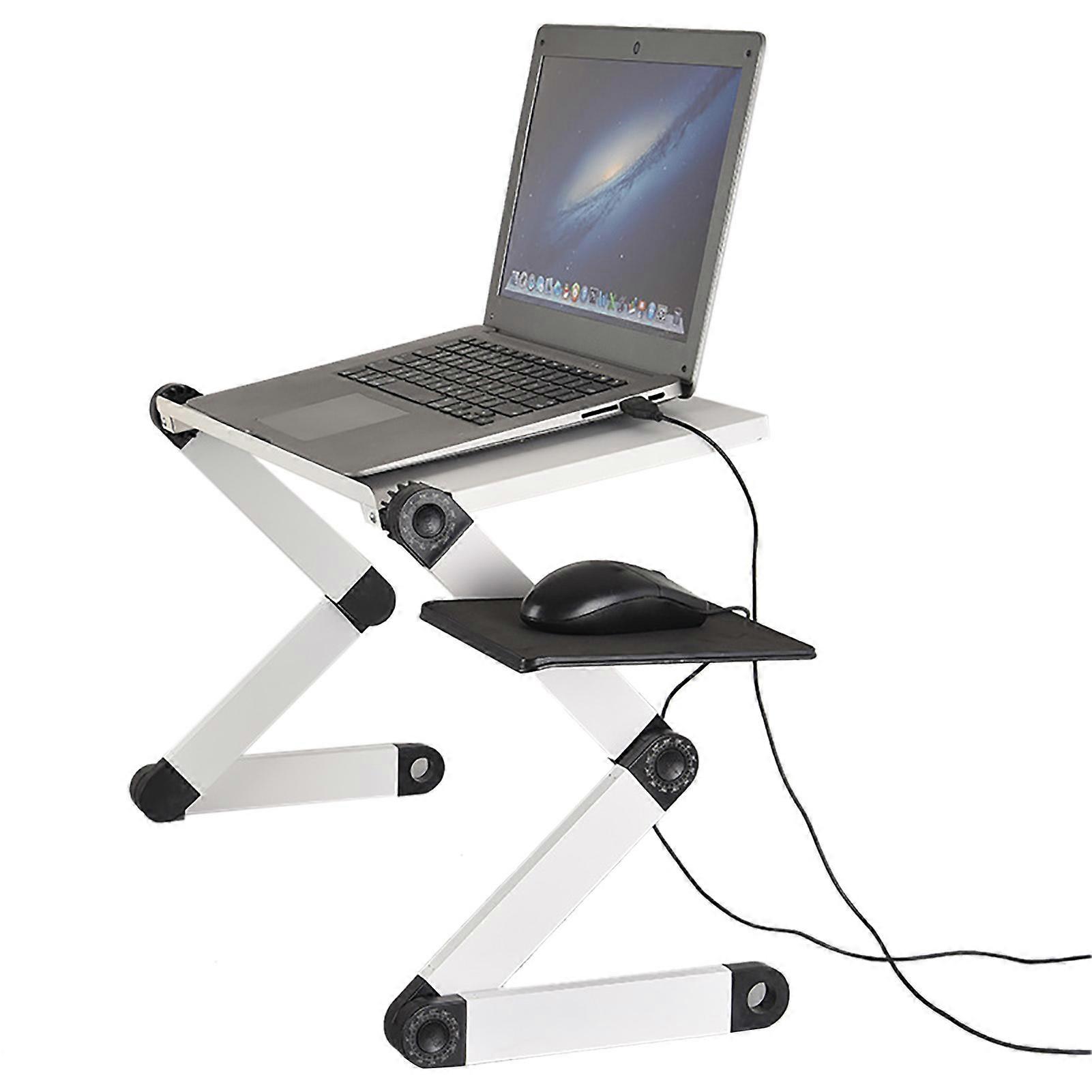 Laptop Stand Ergonomic Adjustable Folding Notebook Computer Riser for Home Office Travel 3 Folding Leg Laptop Stand 48cm/18.9in in White With Fan, Wit