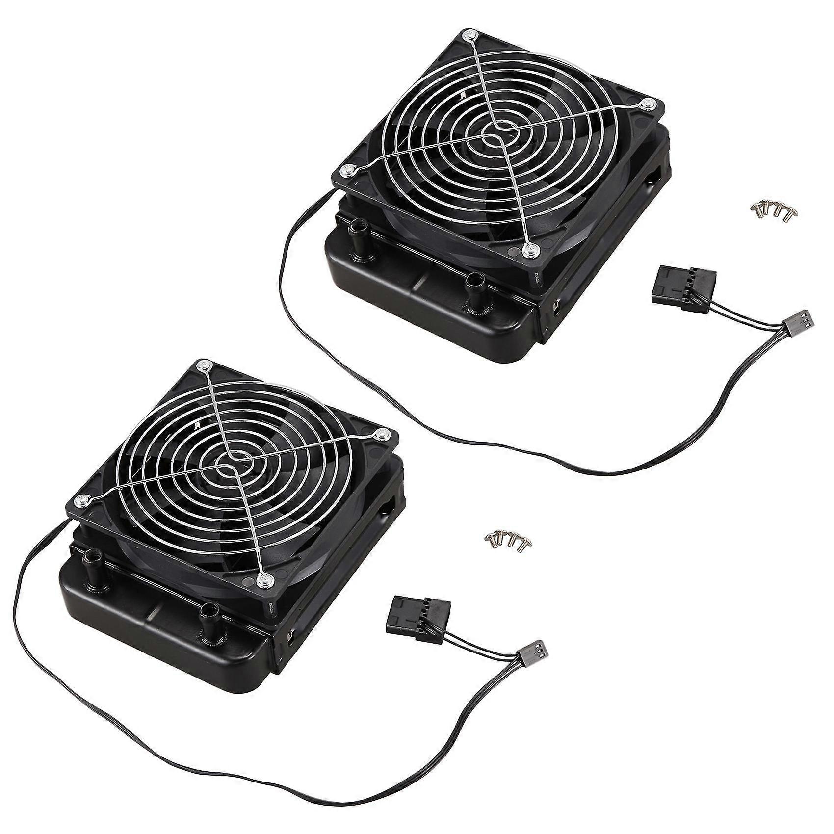2x 120mm 10 Pipe Water Cooling Cpu Cooler Row Heat Exchanger Radiator With Fan For Pc Computer Led