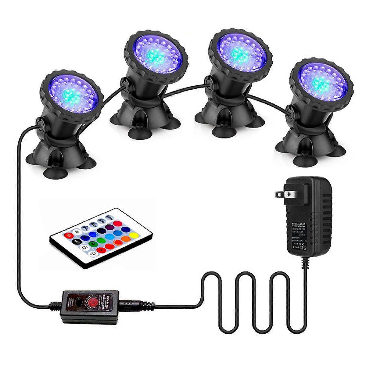 Fountain Light Underwater Pond Light Waterproof With Remote Control Multicolor Adjustable