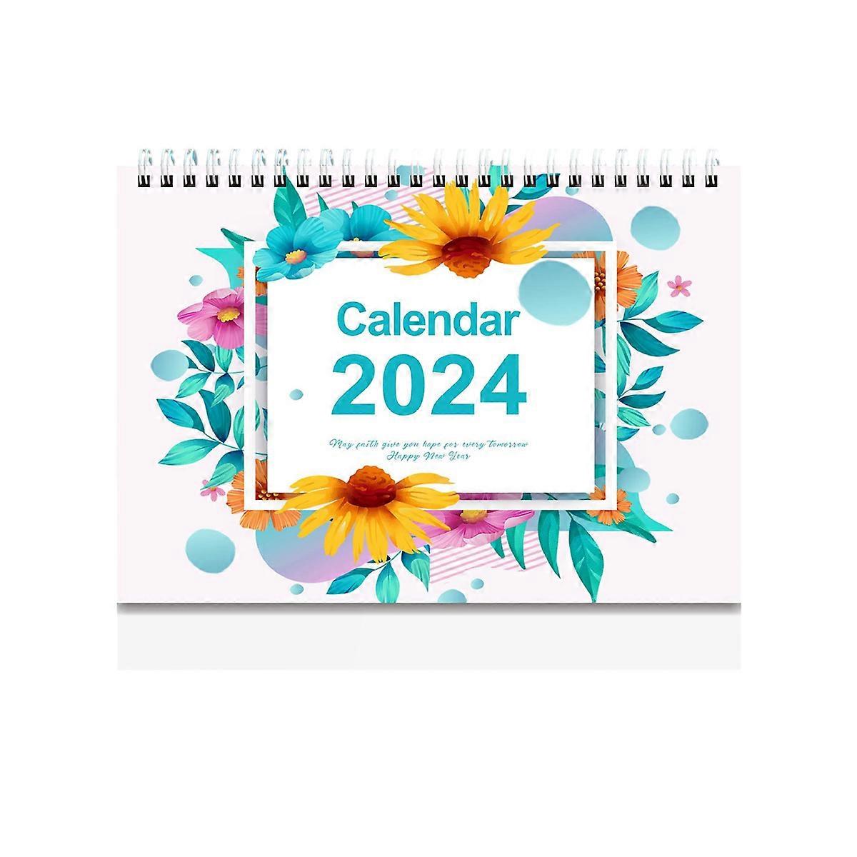 Desk Calendar 2024, Monthly Desktop Calendar, Standing Flip Calendar(Jan. 2024 - Dec. 2024, 9" x 7..3")