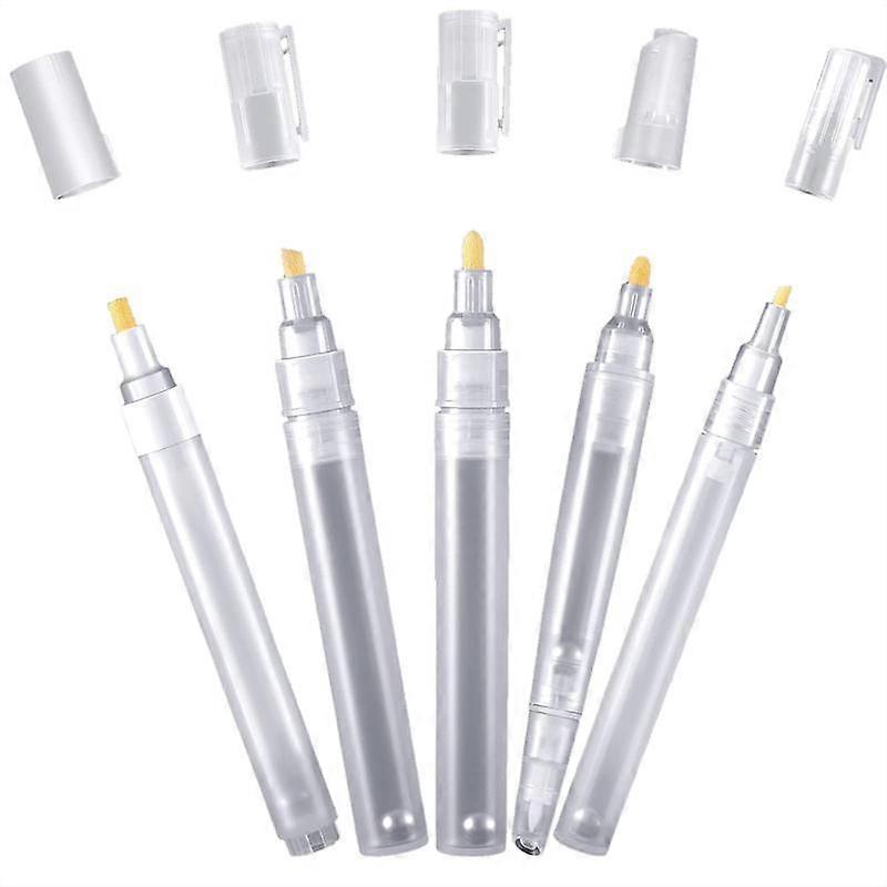 5Pcs Empty Refill Paint Markers Blank Refillable Empty Refillable Marker for Painting Transparent P