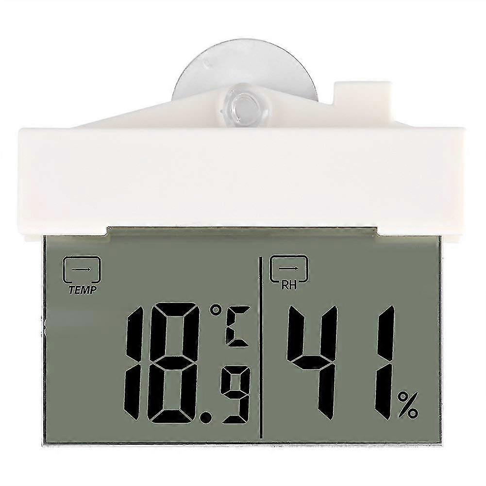 Digital Clock Thermometer Hydrometer Lcd Self Adhesive With Suction Cup Clock Window Wall