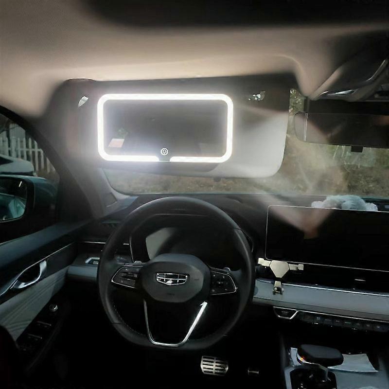 Continuous gradation makeup mirror, 3 LED lighting modes, visor, Aste touch sensor, cosmetic mirror, large screen, car courtesy mirror