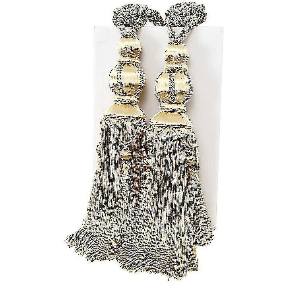 2024 2pcs Lantern Single Hanging Ball Tassels Curtains Buckle Sling-gold