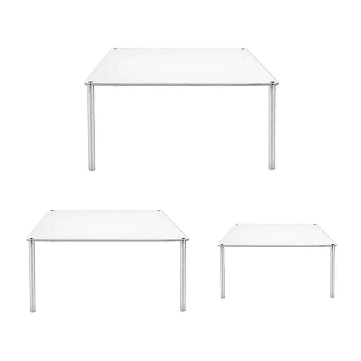 Acrylic Cupcake Stand, 3 Pcs Square Clear Cake Stand Dessert Table Display Set for Food Cake Pizza