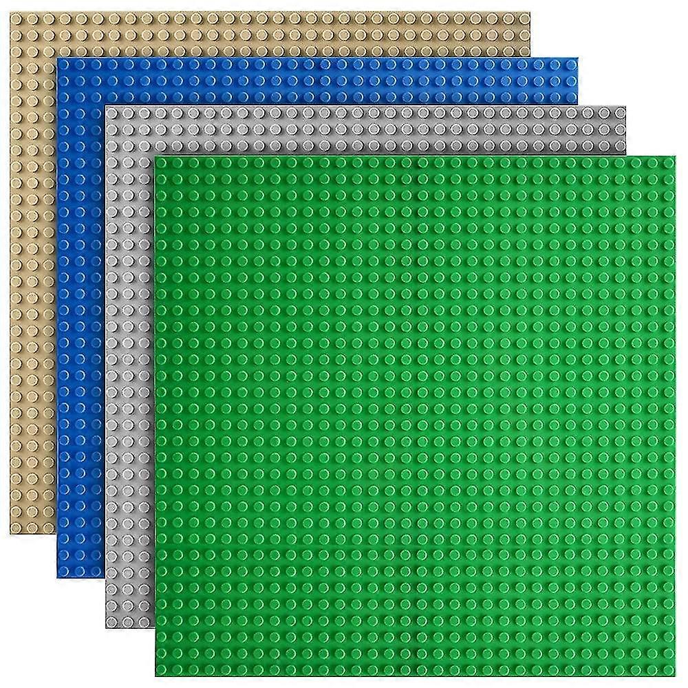 4 Pack 10" x 10" Classic Baseplates Building Base Plates for Building Bricks