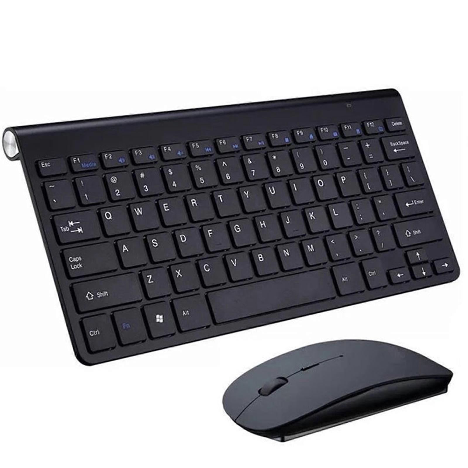 Cordless External Keyboard + Mouse Set Battery Powered Slim Keyboard 2.4G Automatic