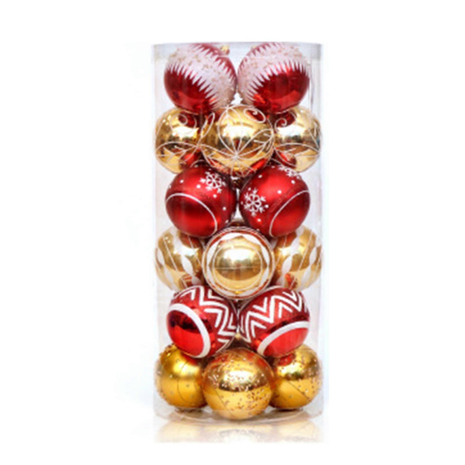 24Pcs 6CM Christmas Balls Ornaments for Christmas Tree Shatterproof