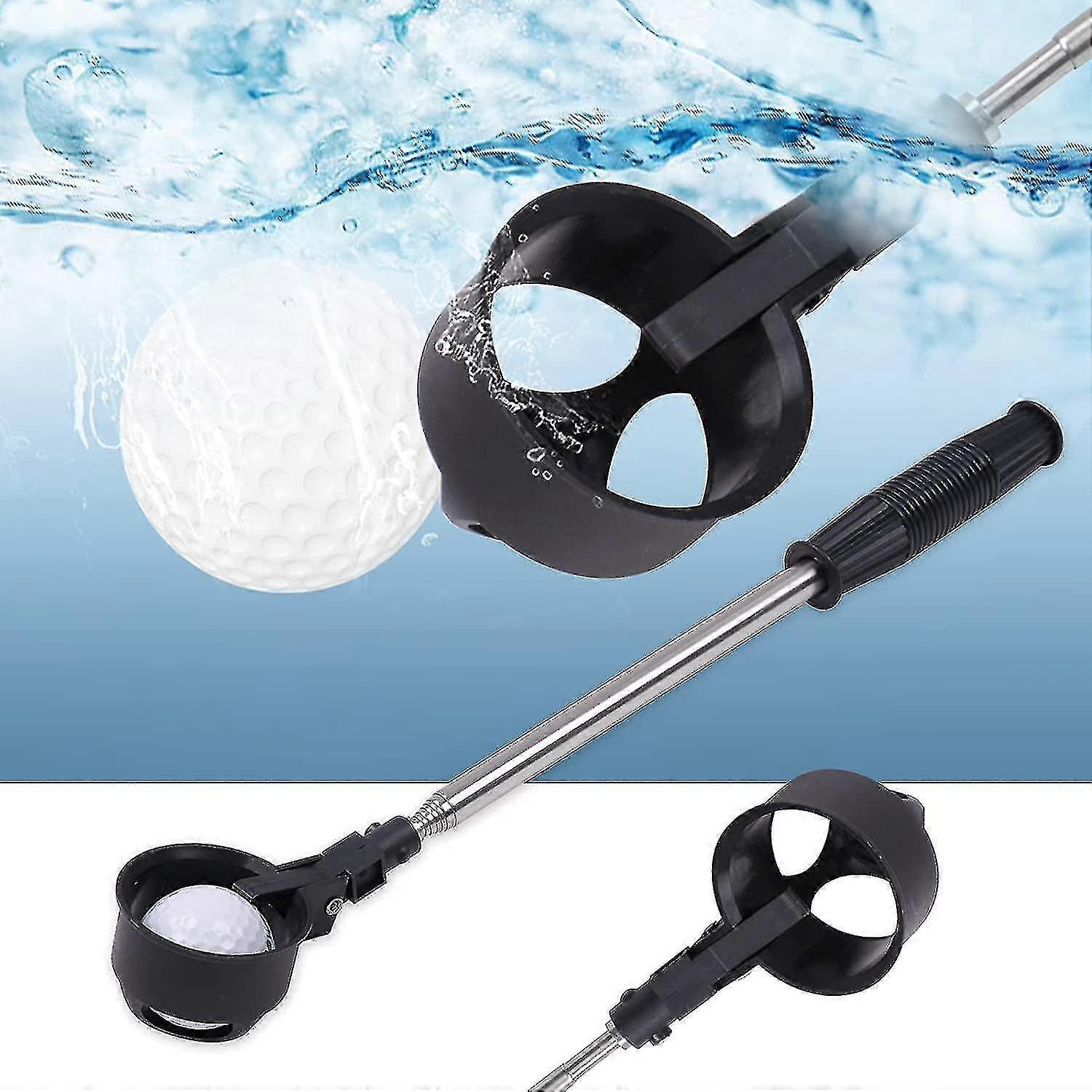 Ball Retriever Telescopic - 8 Sections, Extends To 2 Meters (6.7ft), Sturdy Extensible Stainless Steel Shaft - Black - Walmart Supplies
