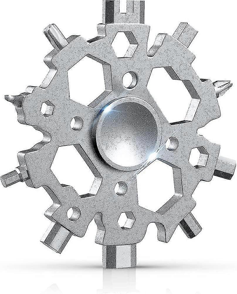 Gift For Men, 23 In 1 Snowflake Multi-tool With Fidget Spinner Function, Pocket
