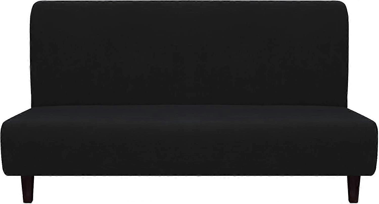 Fleece Stretch Sofa Slipcover Spandex Anti-slip Soft Couch Sofa Cover, With Elastic Bottom For Kids, Pets(futon,black)