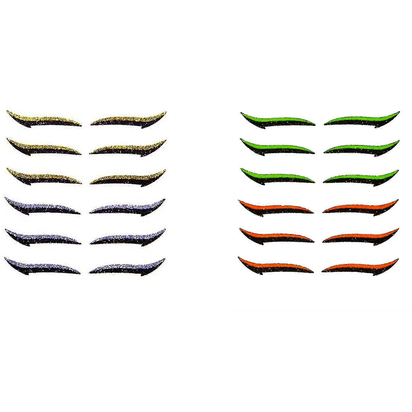 12pairs Autocollants de paupières réutilisables Contour instantané Couvercle ailé Cosmétique Easyapplica