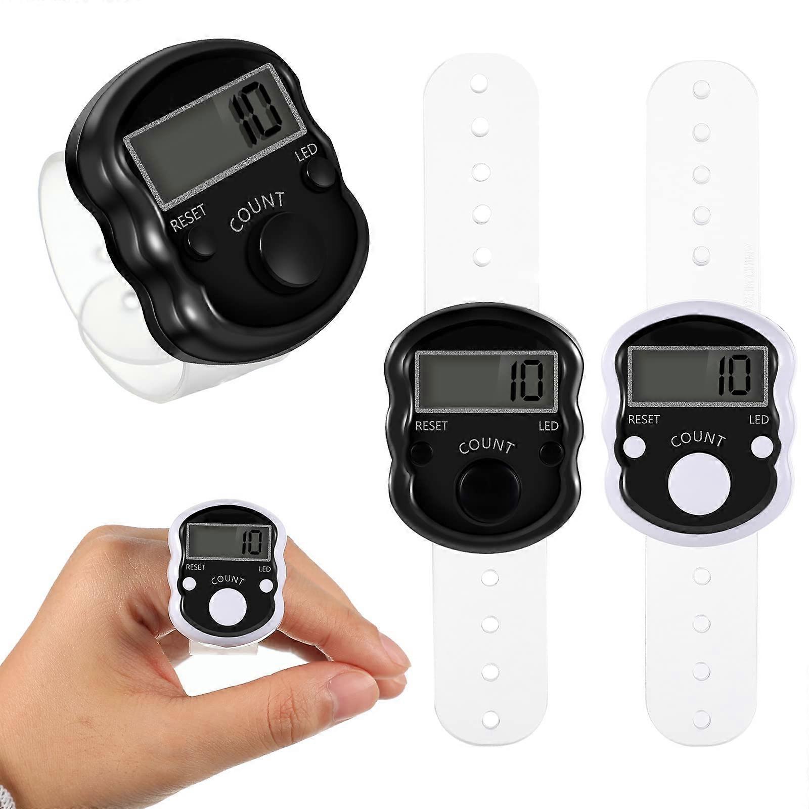 2 Pieces Electronic Finger Counter 5 Digit Led Electronic Finger Counter Resettable Finger Digital Random Color