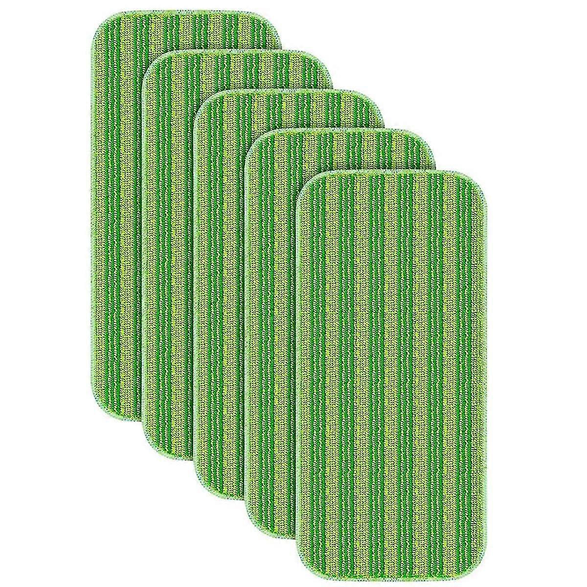 Reusable Mop Pads Compatible for Wet Jet Mop- Wet Pads Refill Washable Microfiber Mop Pads 5 Pack Green