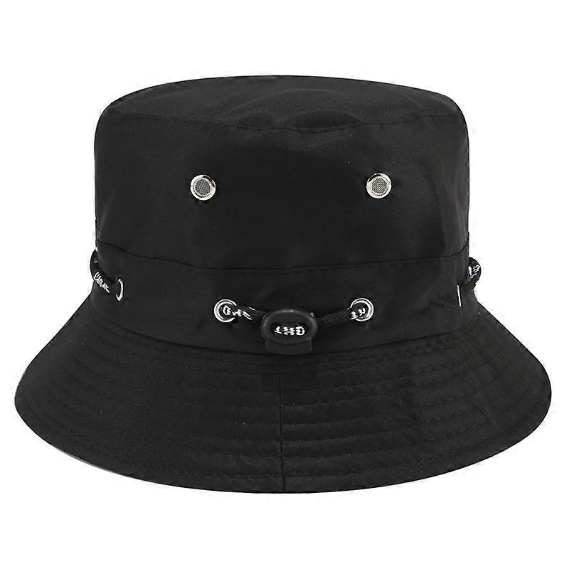 Solid Fabric Sun Hat - Black Black