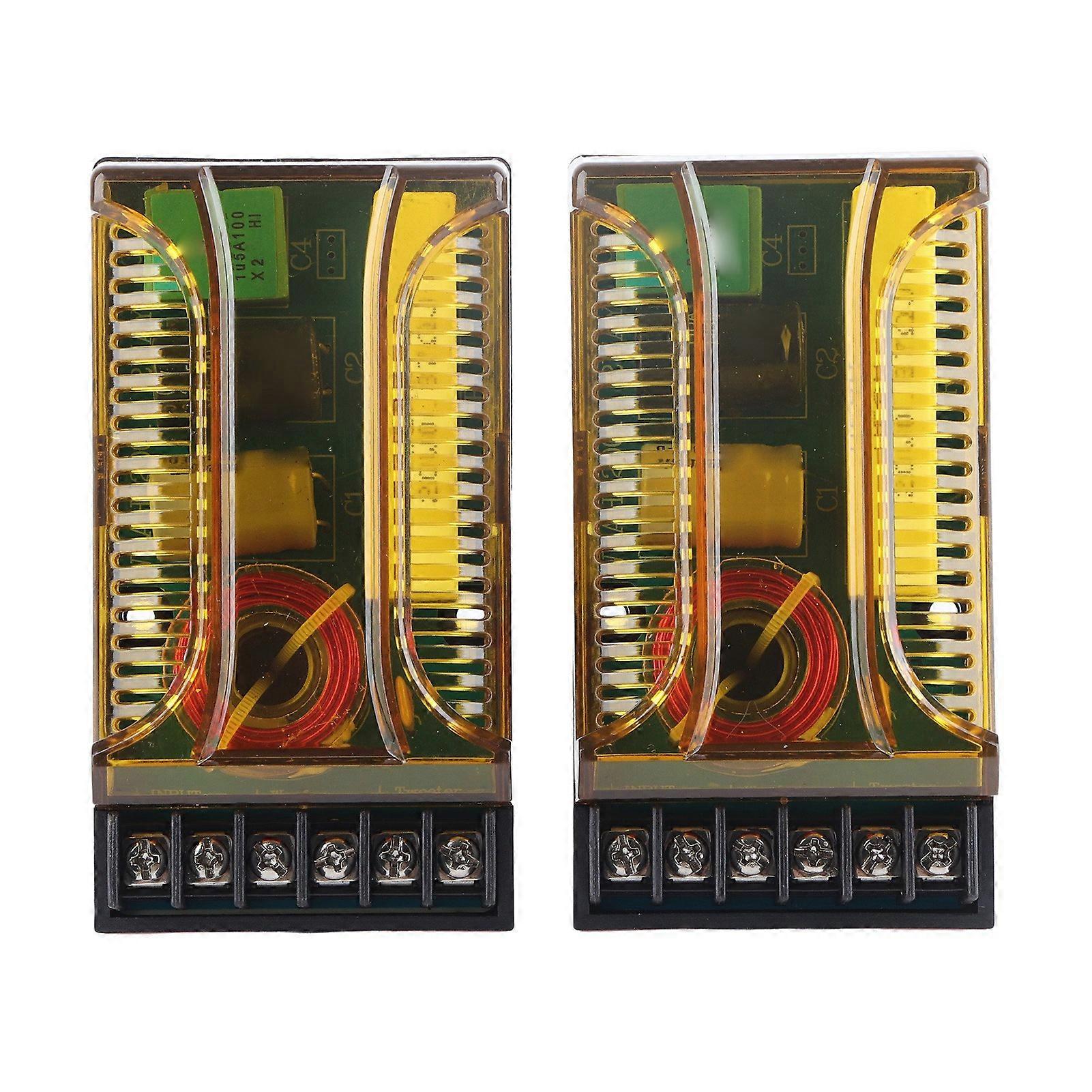 1 Pair Car Audio Crossover 2 Way Overcurrent Protection Reasonable Line Universal for Vehicle