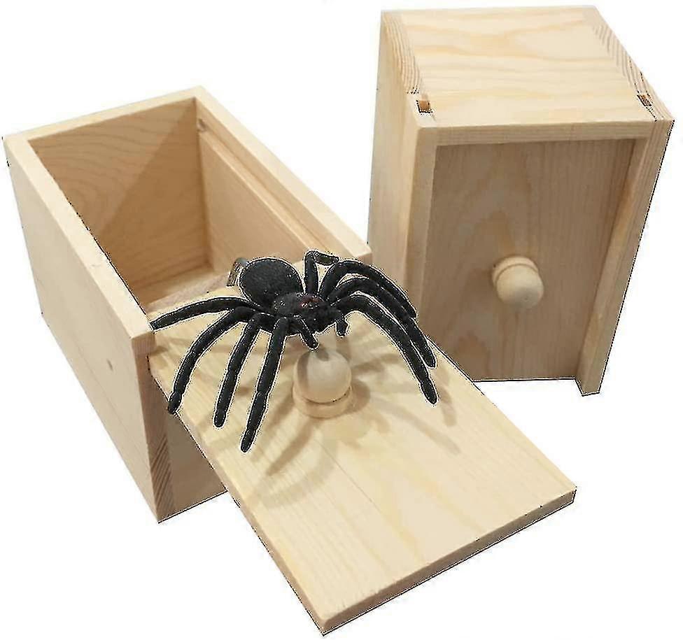Rubber Spider Prank Boxhandcrafted Wooden Surprise Box Prank, Spider Money Surprise Box Fun Practical Surprise Joke Boxes