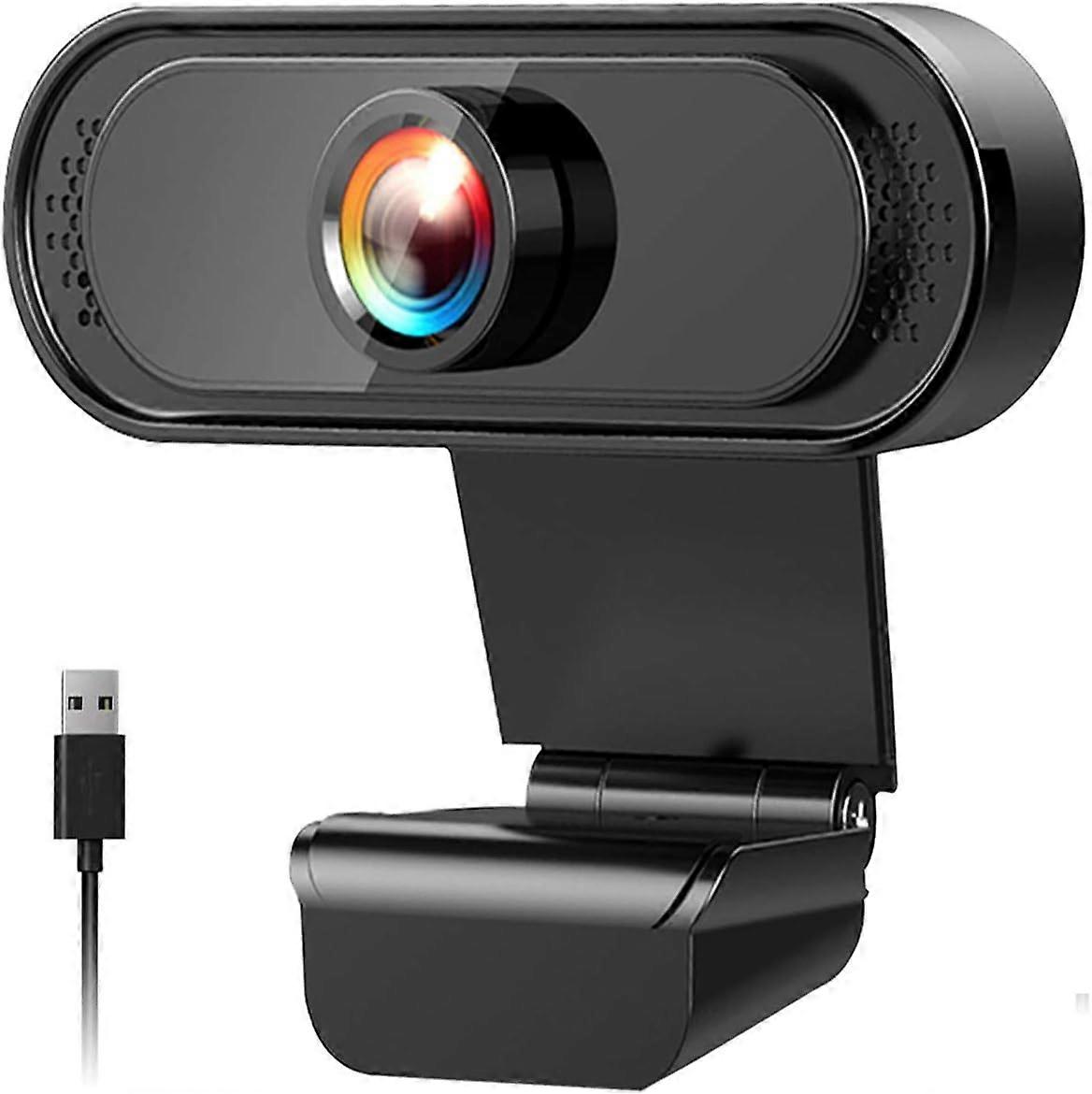 1080P Webcam with Microphone, USB Camera, Plug and Play Computer HD Streaming Webcam