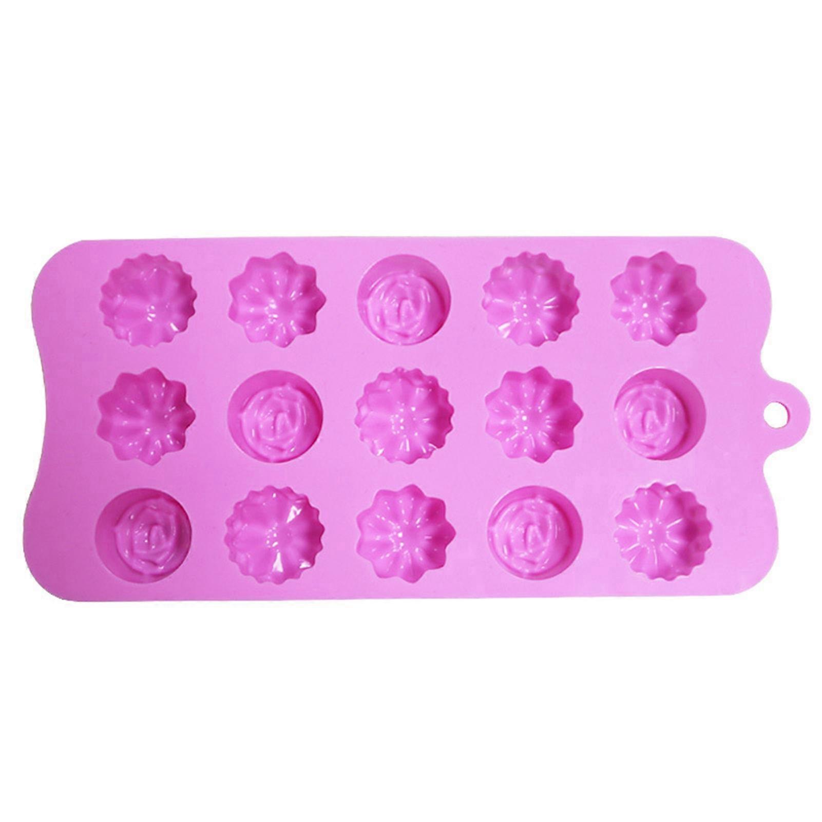 Ice Tray Mold 15 Stereoscopic Flower Grid Non-stick Easy Demolding Chocolate Baking DIY Ice Lattice Moulds