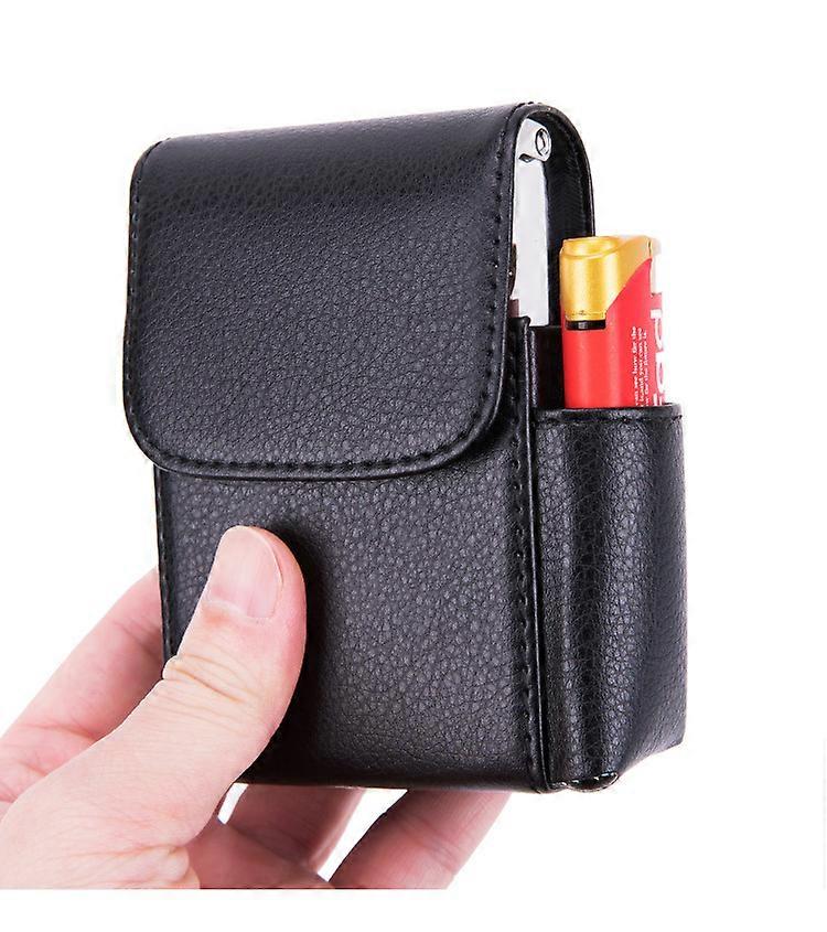 Cigarette Case With Leather, Stainless Steel Bracket Cigarette Storage Box