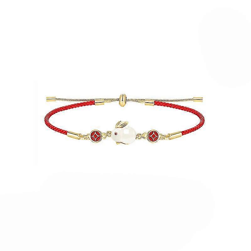Wabjtam Red Braided Rope Bracelet Rabbit