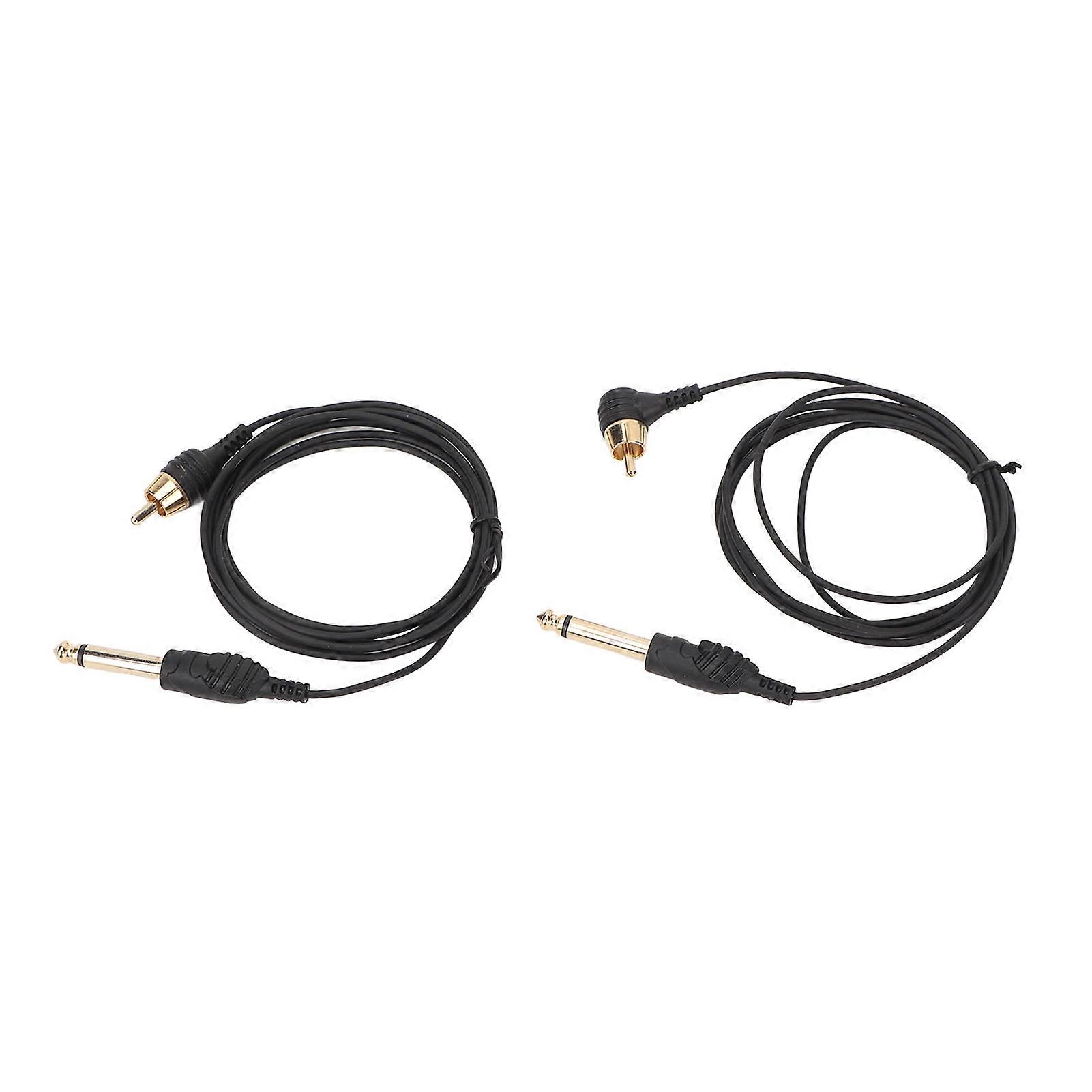 2pcs 6.2ft Tattoo Clip Cord Fully Compatible Heat Resistance Flexible Safe Straight Elbow RCA Tattoo Clip Cord