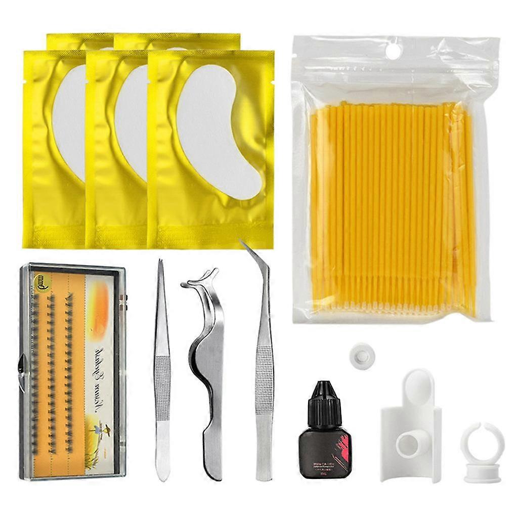 Professional Eyelash Extensions Practice Set Greffe de cils Tools Kit Jaune