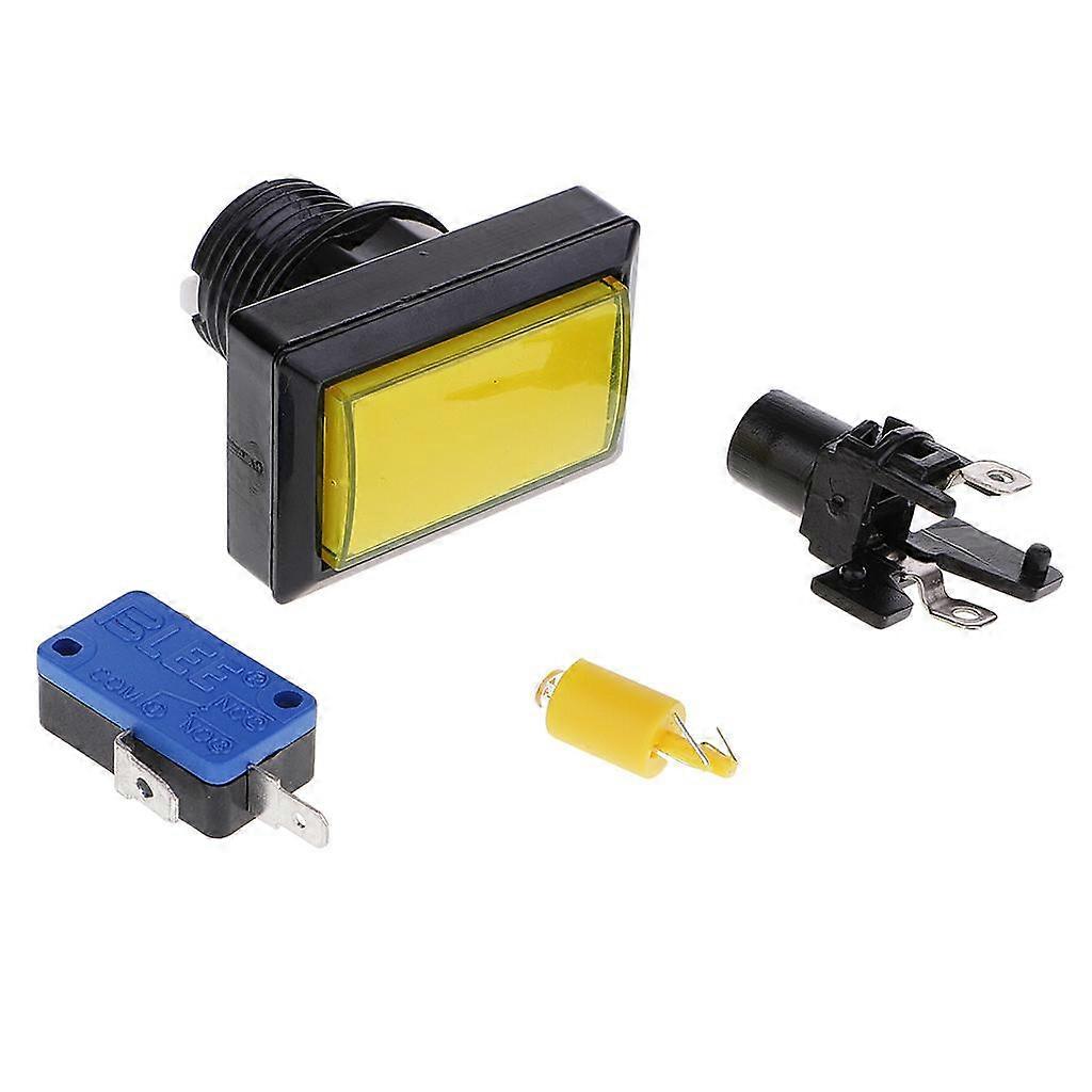 Rectangle Arcade Machine Game Button with Led Illuminated Push Button-Yellow
