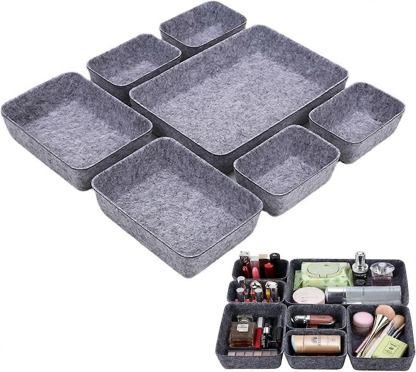 7Pcs Drawer Organizer System, Drawer Organizer Trays, Dresser Drawer Organizers, Foldable Storage Box