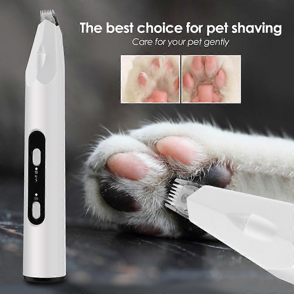 Dog Cat Paw Grooming Clippers with LED Light Low Noise Electric Pet Trimmer USB Rechargeable Cat Paw Shaver Tool