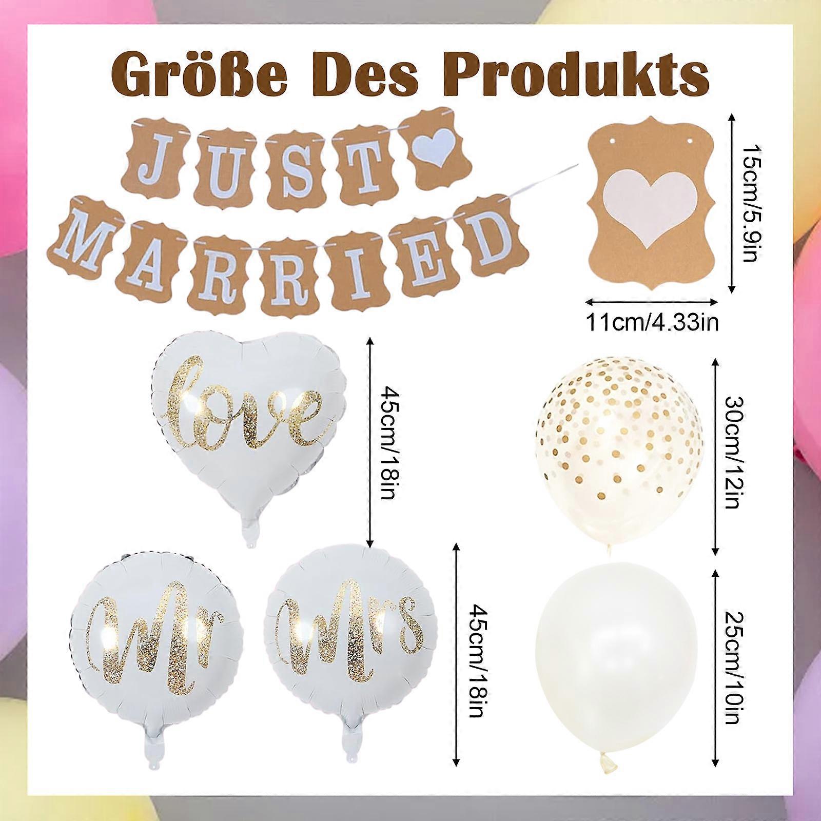 24 -piece set Just Married theme balloon set