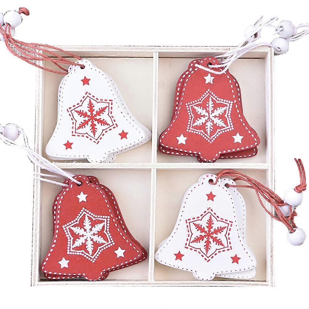 Lemn de Crăciun Farmhouse Ornamente rustice, lemn agățat Ornamente Set pentru Decoratiuni Pomul de Craciun