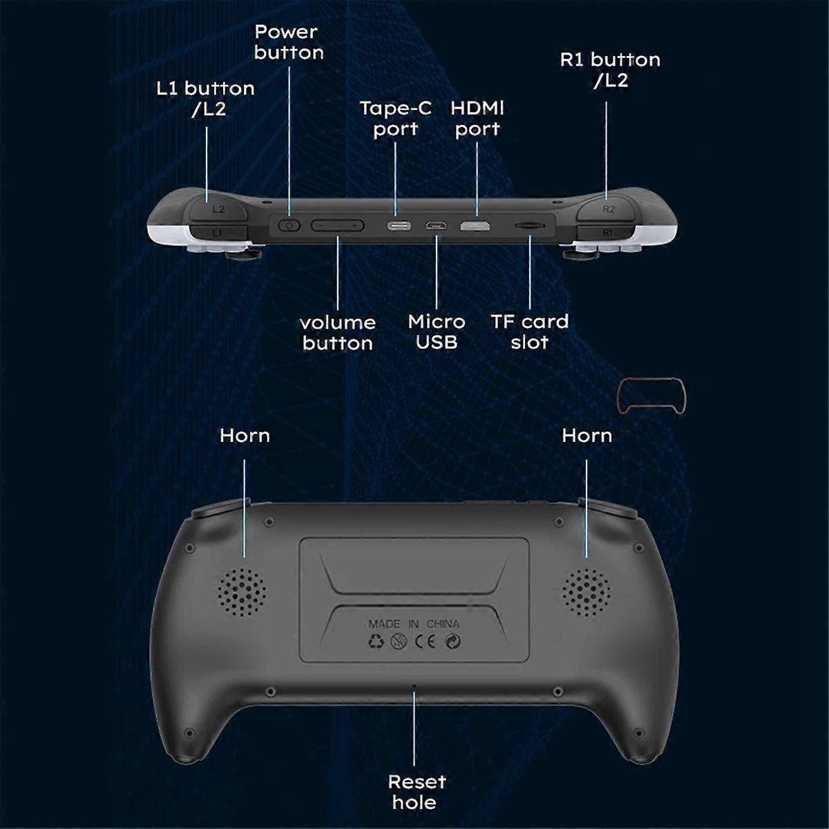 Console de jeu Project X 4,3 pouces 8 Go Prise en charge de la console de jeu portable pour l’émulateur PS1 MAME GB