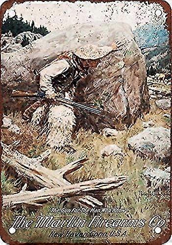 1905 Marlin Armas de fogo Vintage Look Reprodução Decoração de parede Metal Tin Sign 8x12 polegadas OU 12x16 polegadas M