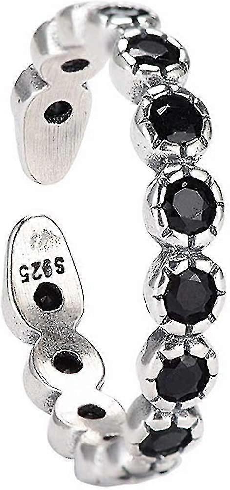 925 Silver Simple Cu Rings Adjable para mujeres niñas-