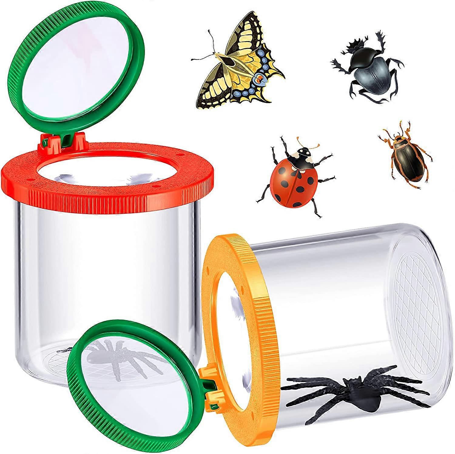 2 Peças Ampliação Inseto Caixa Inserir Bug Viewer Bug Magnifier Container Critter Insect Cage Bug Jar para Crianças Crianças Ciência Ferramenta de Exploração da Natureza
