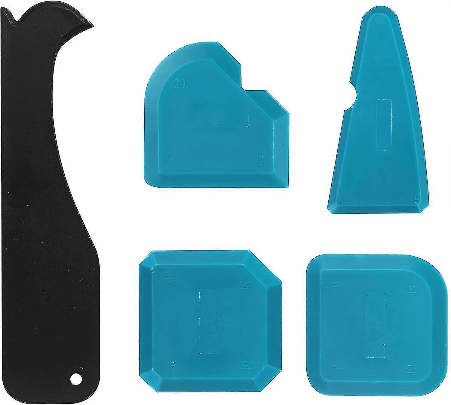 Caulking Tool, 5 Pcs Mastic Tool,silicone Grout Sealant Remover Tool With Plastic Scraper For Bathroom Kitchen Room Floor Corner