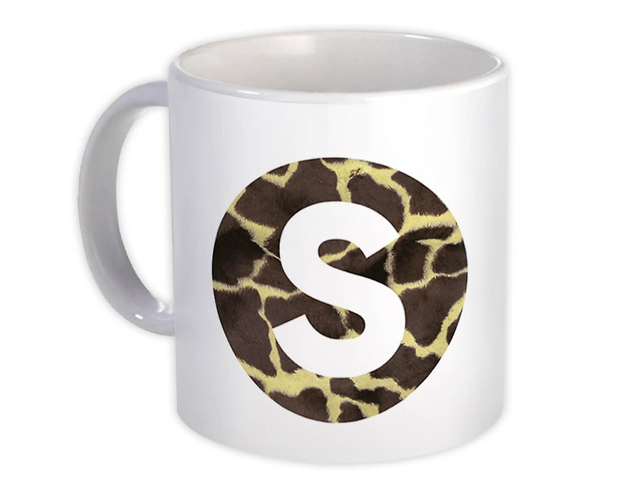 Gift Mug: Monogram Letter S Giraffe