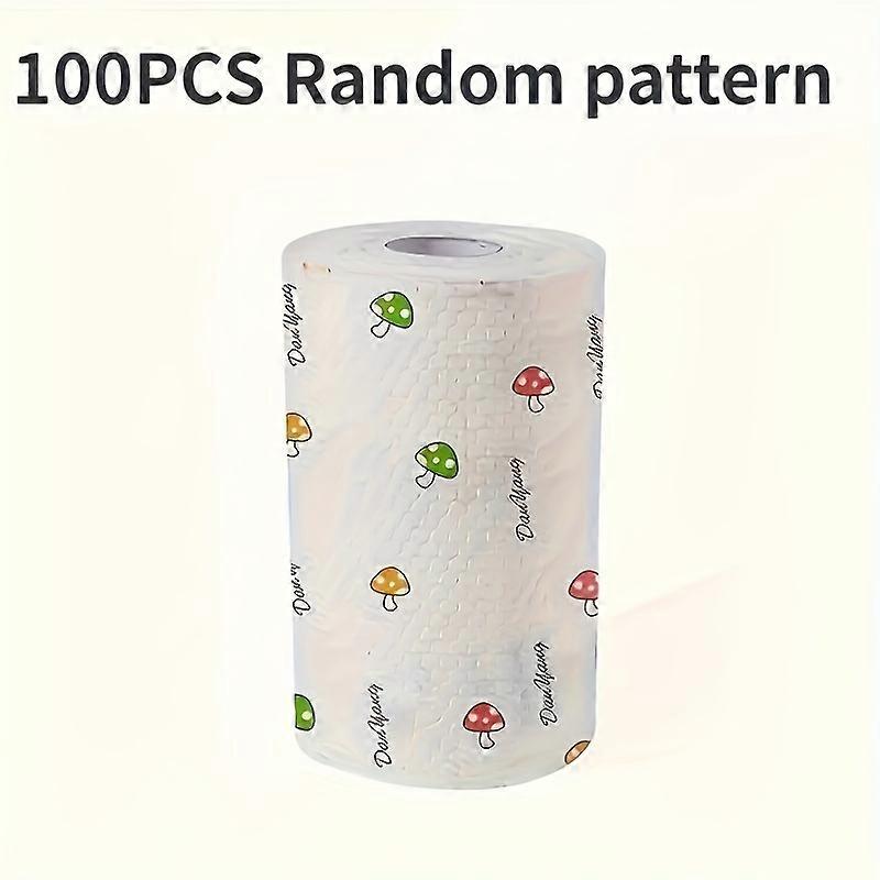 1roll(100sheets), Lazy Rag, Reusable Kitchen Paper Towel, Washable Wet And Dry Dual-use Towel, Dishwashing Cloth, Non-stick Oil Rag, Degreasing Towel,