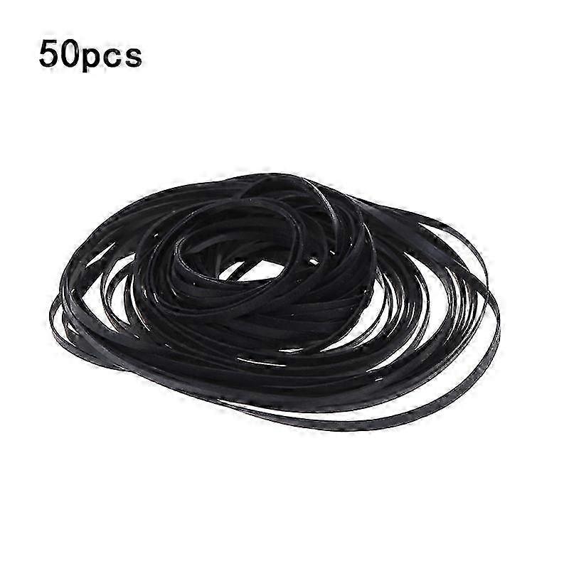50Pcs 4mm Width Universal Mix Cassette Tape Machine Belts Assorted Drive Flat Rubber Belt for CD DVD Recorders Walkman