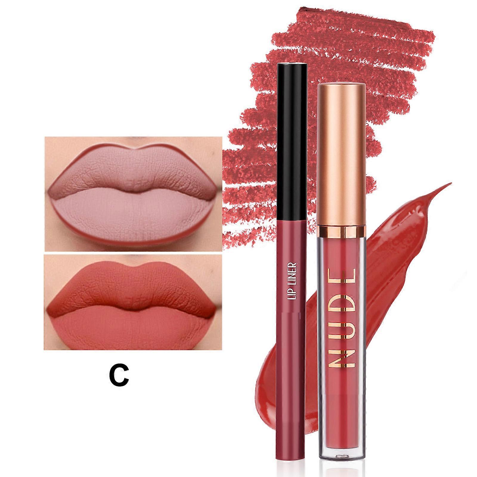 Liquid Lipstick & Lip liner Combo Set, Durable, Waterproof Matte Lip Contour Kit for Women Valentine's Day gift