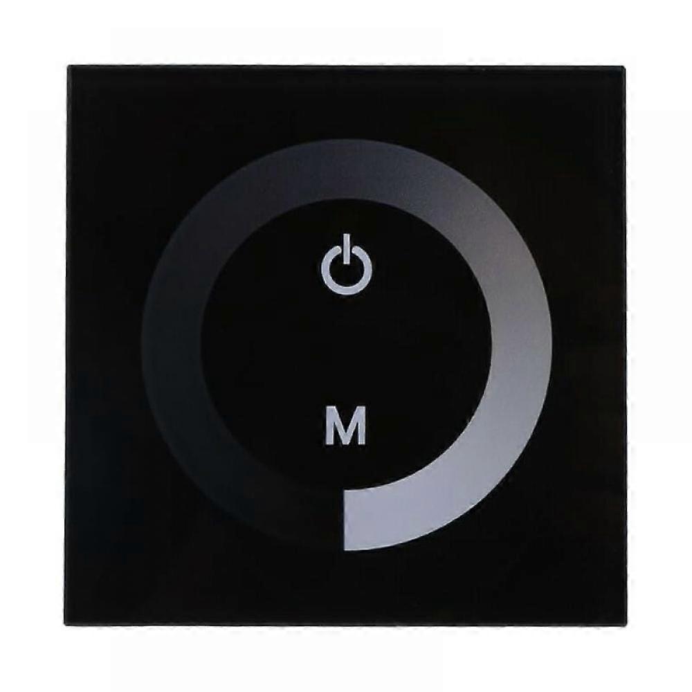 Light Dimmer,Dimmable LED Touch Panel Single Color Dimmer Wall Switch Controller Touch Panel LED Light Bar DC 12V-24V Quiet with(Black)