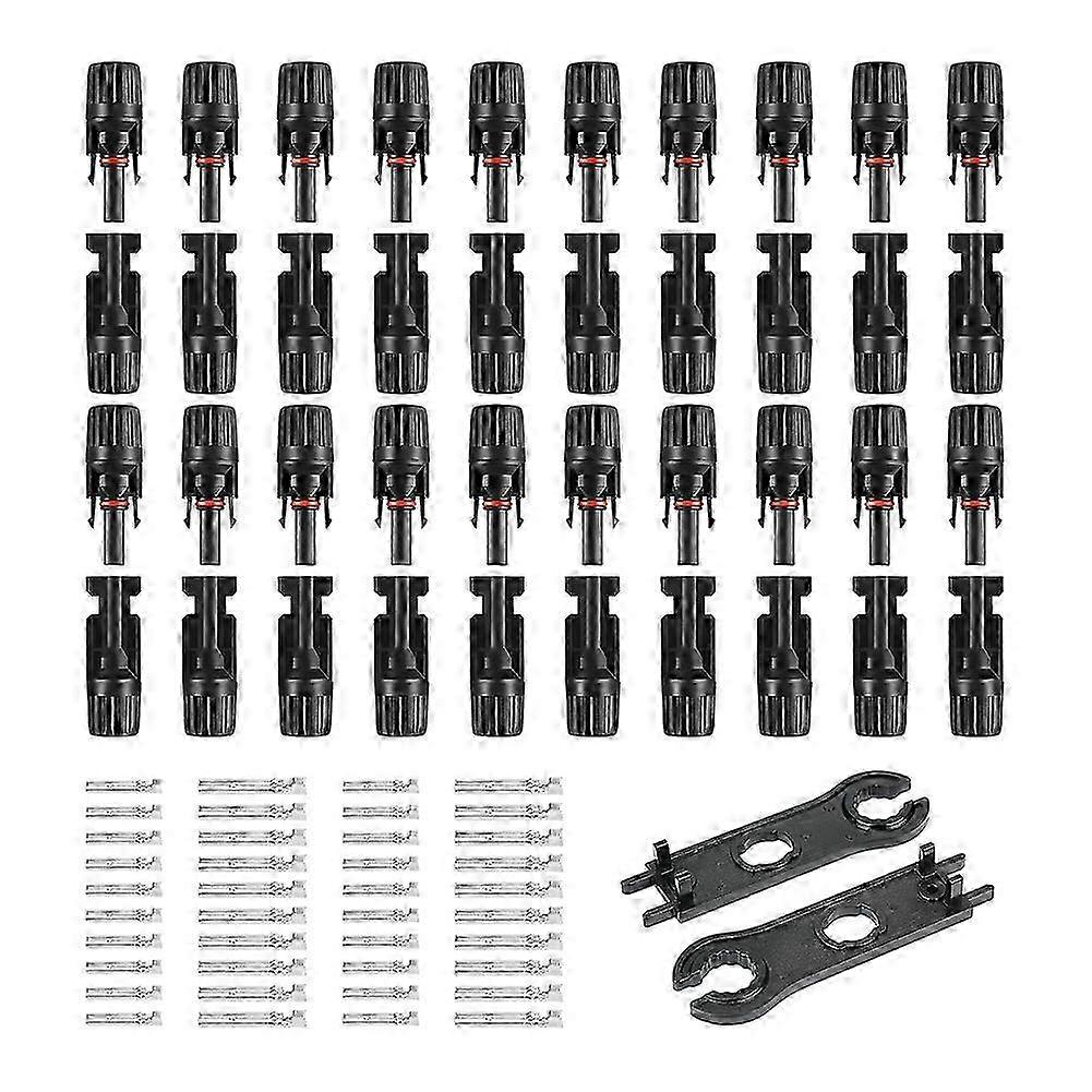 20pairs Solar Panel Connectors, Male/Female 1000V Solar Panel Cable Connector IP67waterproof,2assembly Wrenches