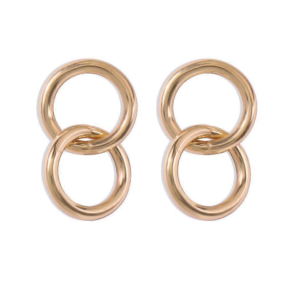 Earrings Double Rings Geometric Irregular Ear Studs for Ceremony