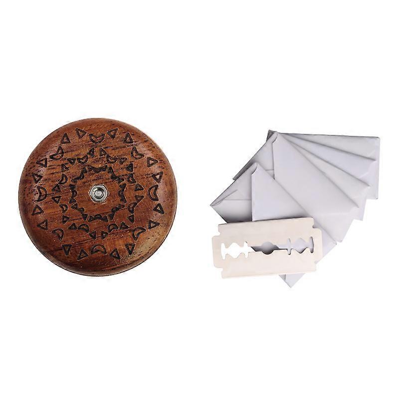 Comes with 5 Blades Round Bread Knife, Bread Cutter Tool, Wooden Handle Bread Knife, for DIY Bread Dough Models 1 Set