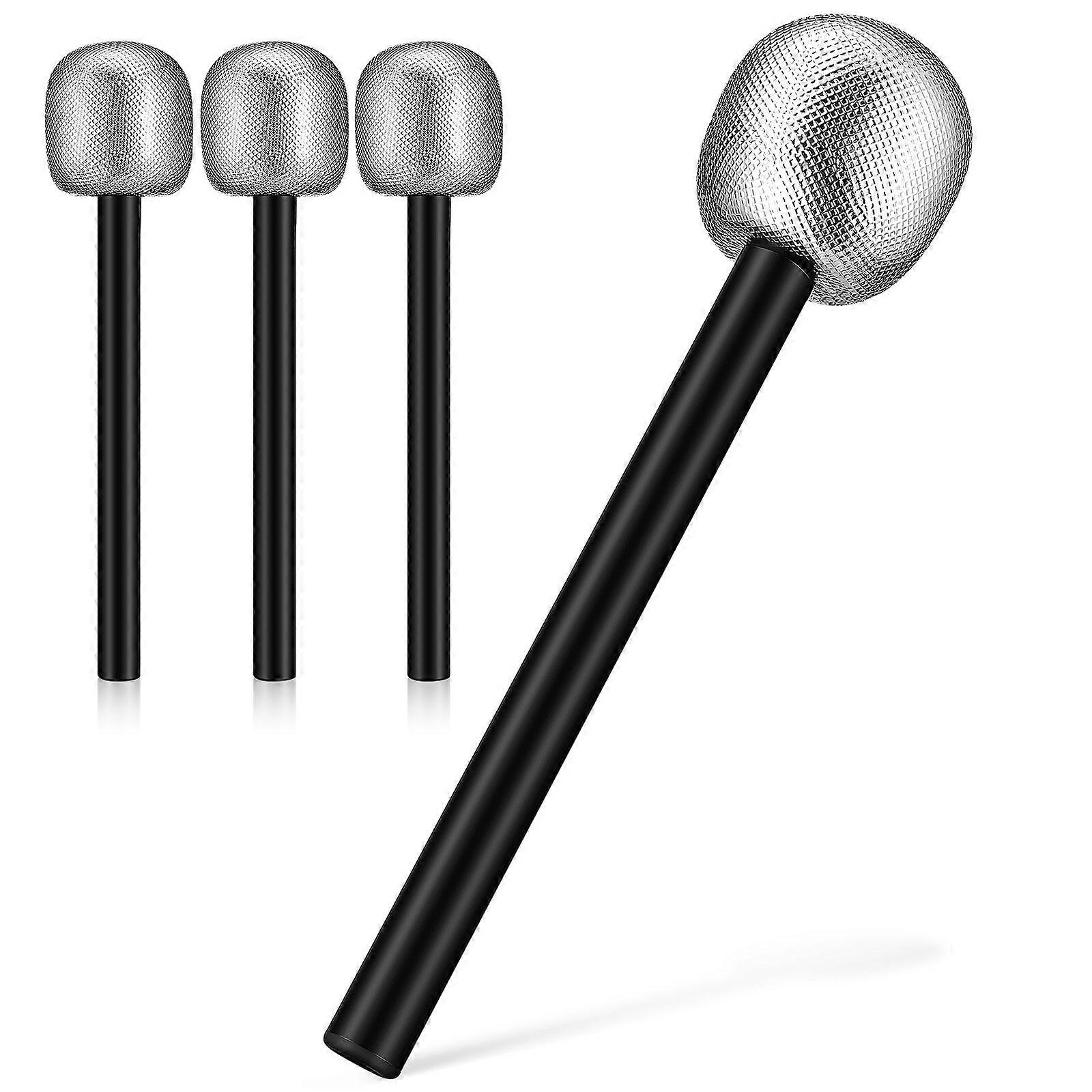 4 Pcs Microphone Prop Fake Microphone Pretend Play Singing Microphone Realistic Microphone Party Supplies